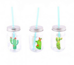 8X8X13CM CACTUS DRINKING JAR