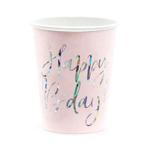 Cups Happy B'day! - light powder pink (220ml )