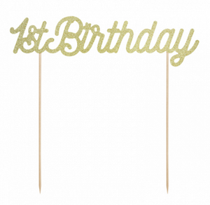 Cake topper 1st Birthday Gold