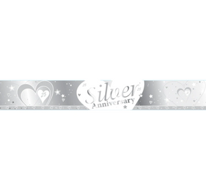 Silver Anniversary Foil Banner - 2.74m (9ft)