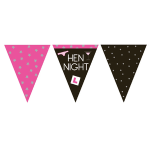 Hen Night Paper Flag Bunting Metallic Print (12ft)