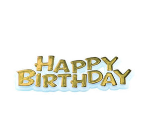 Happy Birthday Motto Cake Toppers Gold