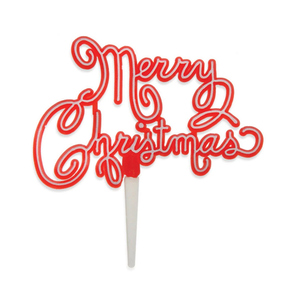 Nostalgic Script Motto Cake Toppers Red (3.5 x 3.5")