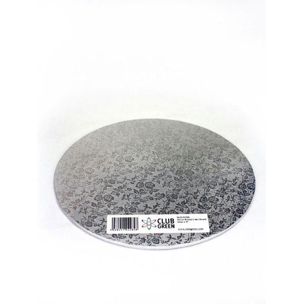 12" ROUND CARD CAKE BOARD SILVER (3MM )