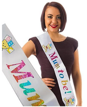 White Mum to Be Sash
