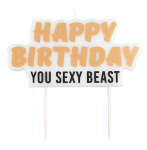 Happy Birthday You Sexy Beast Birthday Cake Candle