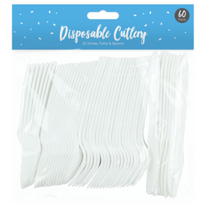 Disposable Plastic Cutlery (60 Pack)