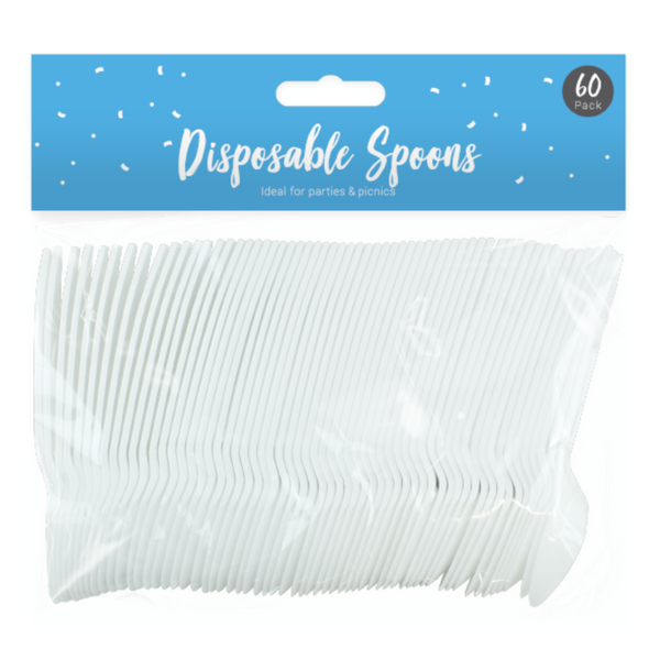 Disposable Plastic Spoons (60 Pack)