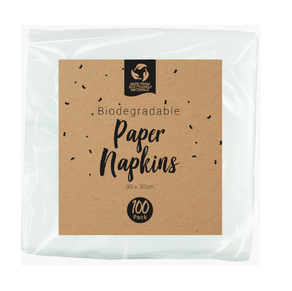 White Paper Napkins 1 Ply (100 Pack)