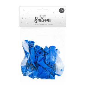 Blue Happy Birthday Balloons (15 Pack)