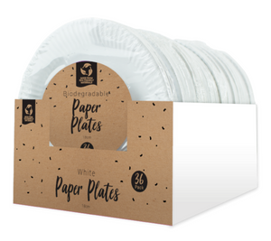 Disposable White Paper Plates 18cm (36 Pack)