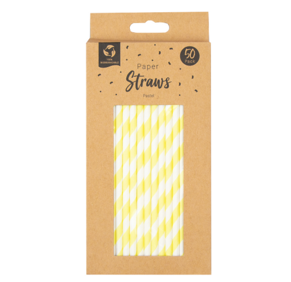 Paper Straws Pastel (50 Pack)