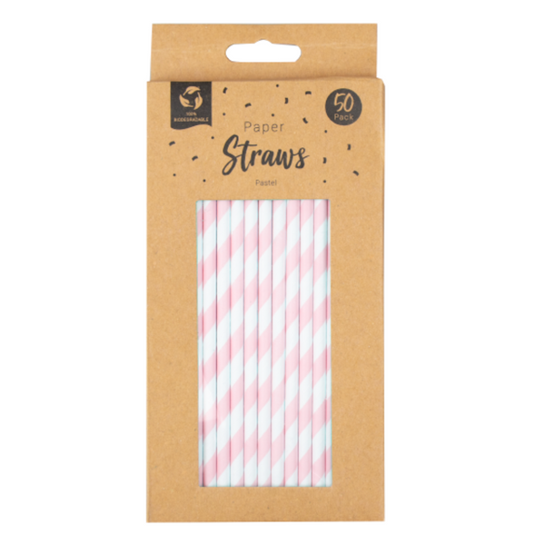 Paper Straws Pastel (50 Pack)