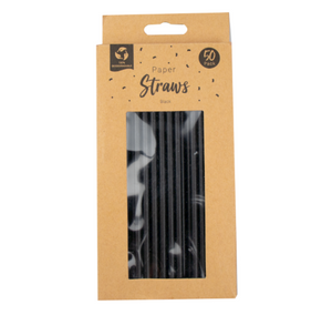 Paper Straws Black (50 Pack)