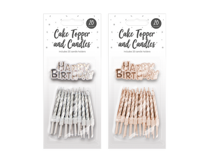 Metallic Cake Topper & Candles