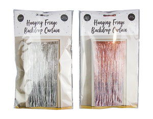 Metallic Fringe Backdrop Curtain