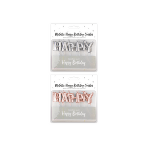 Metallic Happy Birthday Candles