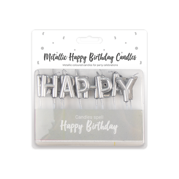 Metallic Happy Birthday Candles