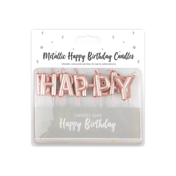 Metallic Happy Birthday Candles