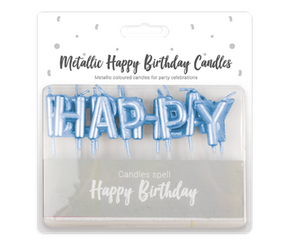 Bright Metallic Happy Birthday Candles