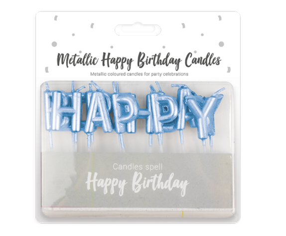 Bright Metallic Happy Birthday Candles