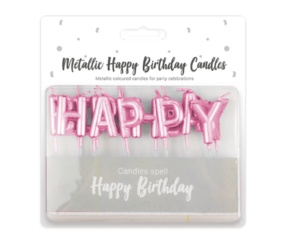 Bright Metallic Happy Birthday Candles