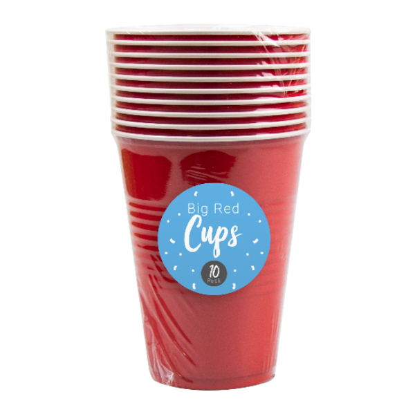 Red Plastic Cup - 18oz (10 Pack)