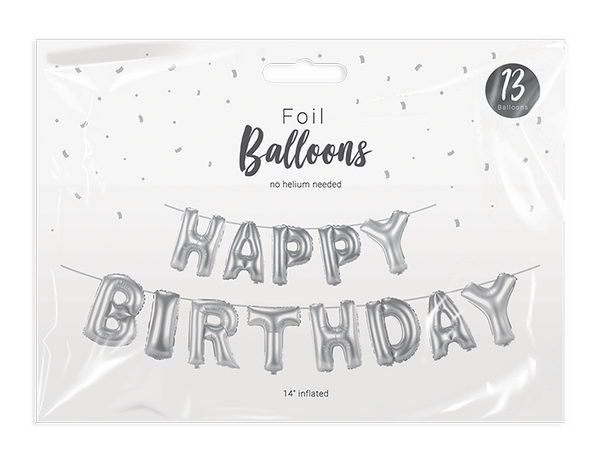 Metallic Happy Birthday Foil Balloons