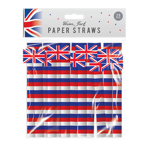 Union Jack Print Paper Straws (20 Pack)