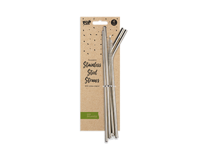 Reusable Metal Straws With Cleaner (4 Pack)