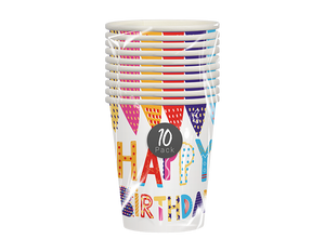 Happy Birthday Paper Cups (10 Pack)