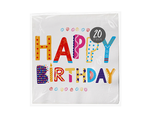 Happy Birthday Paper Napkins (20 Pack)