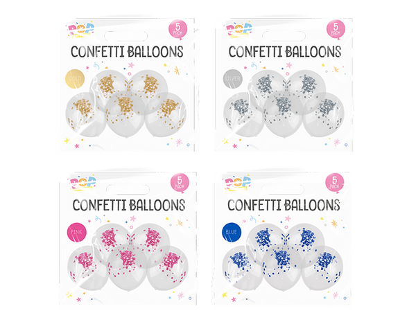 Confetti Balloons - (5 Pack)