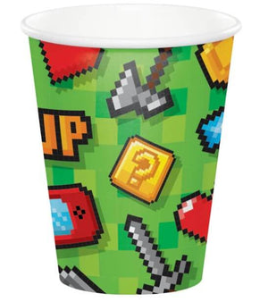 Gaming Party Paper Cups - ( 8 Pack)