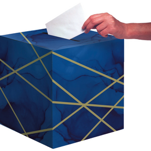 Navy and Gold Card Box (30 x 30cm)