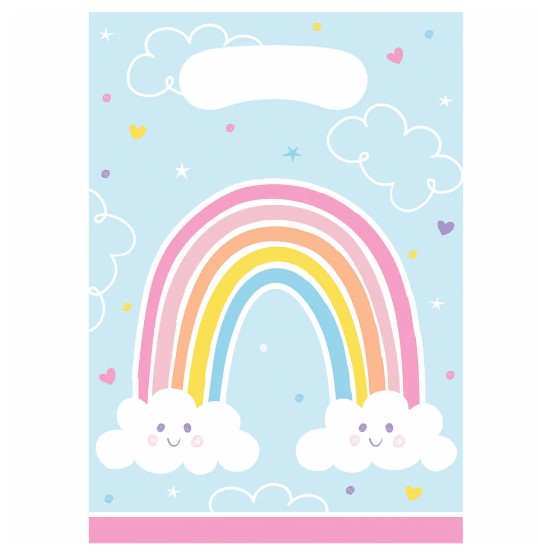 Happy Rainbow Loot Bags - (8 Pack)