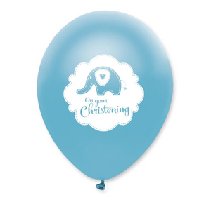 Sweet Baby Elephant Blue Christening Latex Balloons