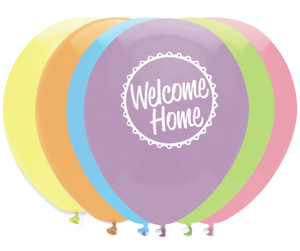 Welcome Home Latex Balloons 2 Sided Print - 6 Pack - 30cm (12"")