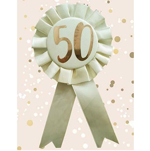 Cream & Gold 50th Rosette Badge