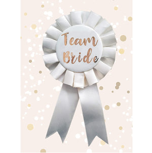 Team Bride Rosette Badge - Cream & Gold