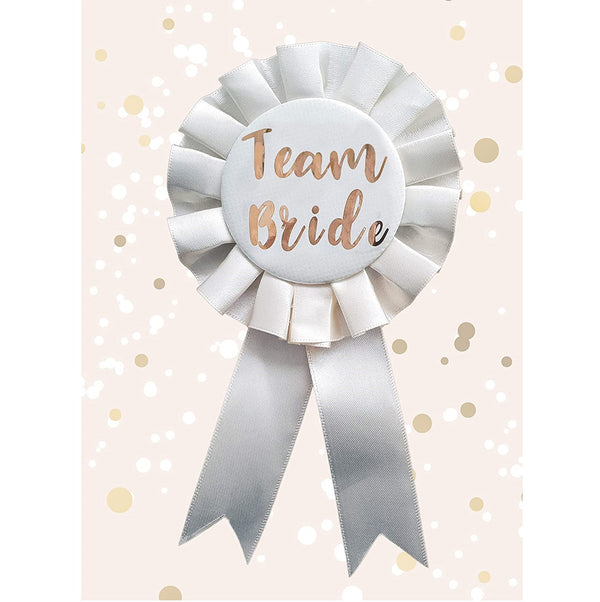 Team Bride Rosette Badge - Cream & Gold