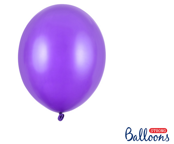 Strong Balloons 23cm - Metallic Purple (100 Pack)