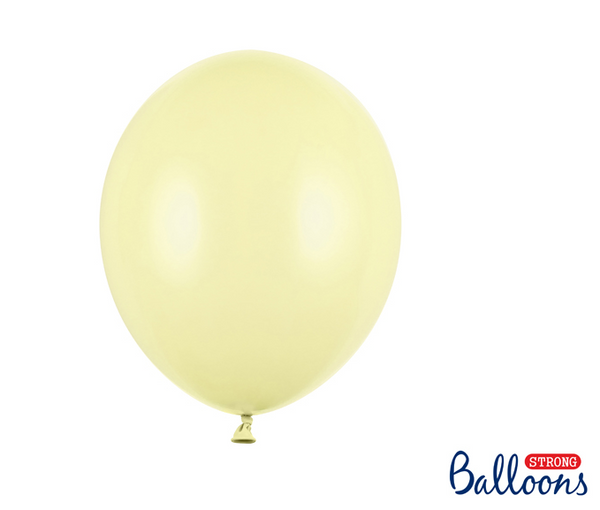 Strong Balloons 23cm - Pastel Light Yellow (100 Pack)
