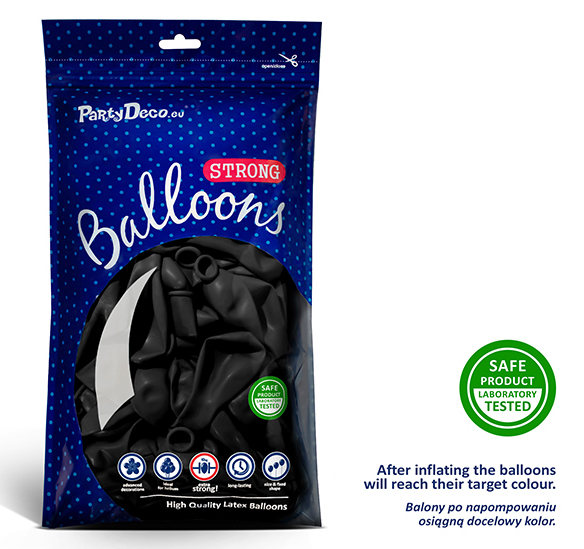 Strong Balloons 27cm - Pastel Black (50 Pack)