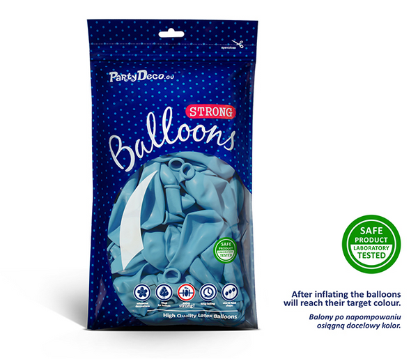 Strong Balloons 27cm - Pastel Baby Blue (50 Pack)