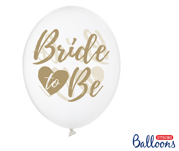 Gold Bride to be Crystal Clear Balloons - 30cm (50 Pack)