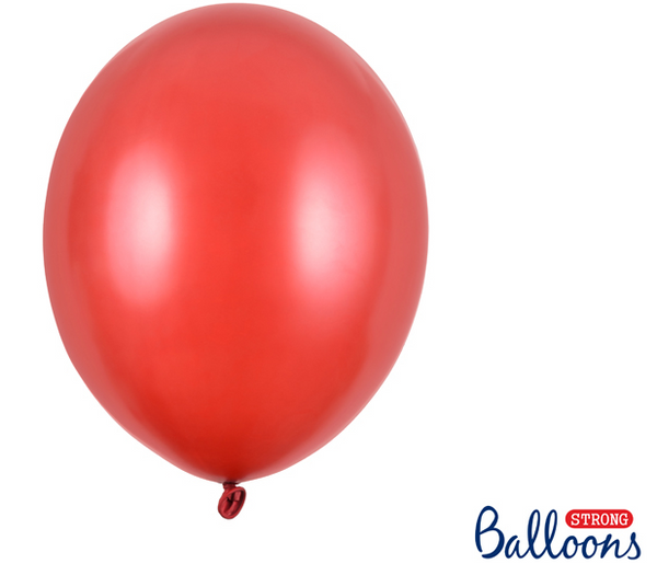 Strong Balloons 30cm - Metallic Poppy Red (100 Pack)