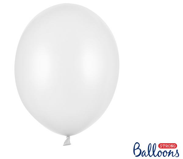 Strong Balloons 30cm - Metallic Pure White (100 Pack)