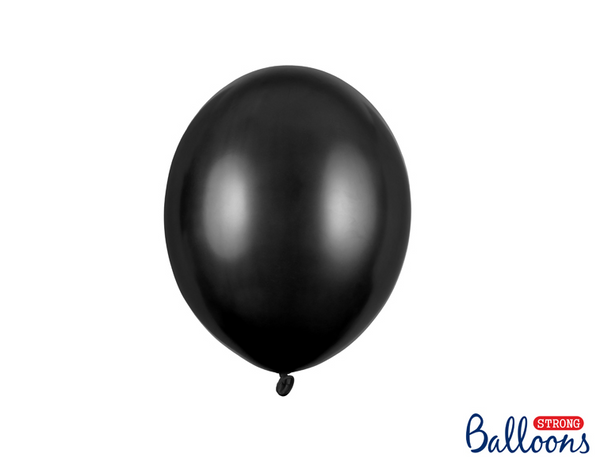 Strong Balloons 30cm - Metallic Black (50 Pack)
