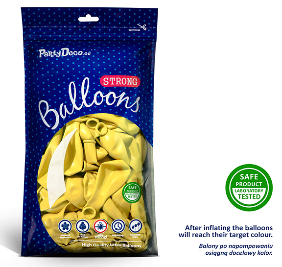Strong Balloons 30cm - Pastel Lemon Zest (50 Pack)